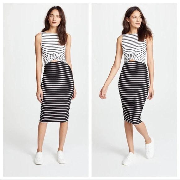 Bailey 44 Rabbit Hole Dress in Black and White Stripe XS midi Tank - Picture 1 of 12